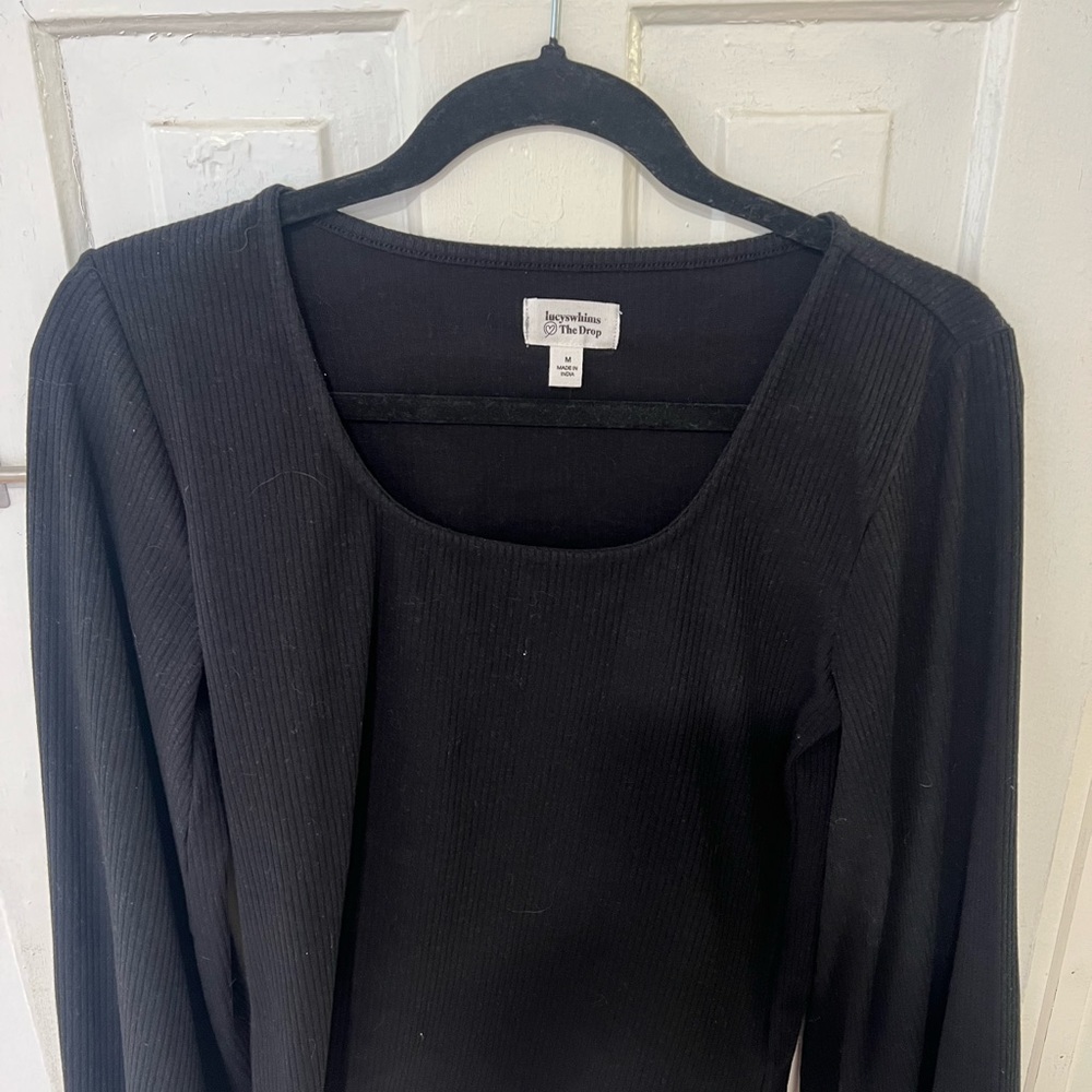 Size Medium Crew Neck  Black Long Sleeve top